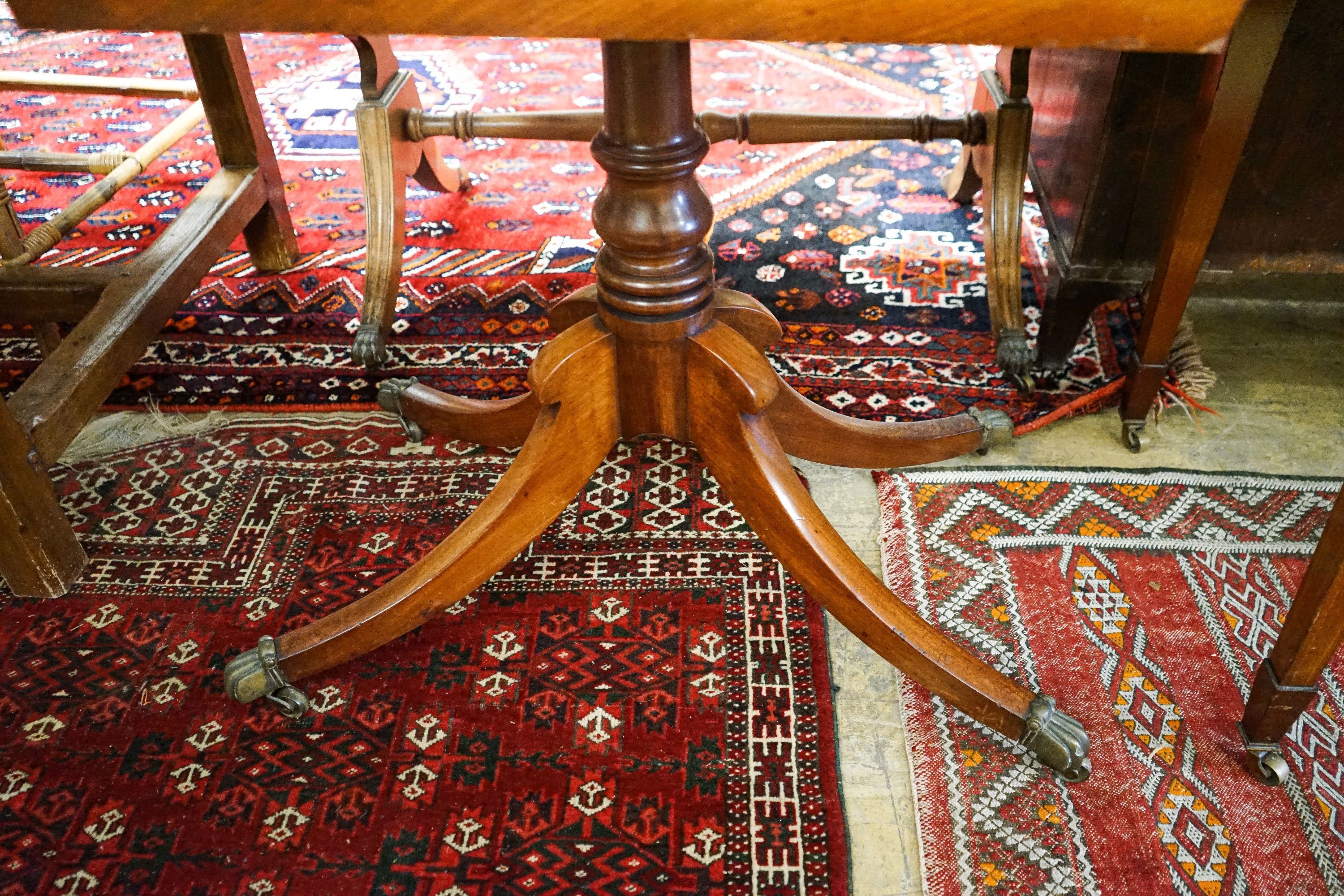 A late Regency mahogany banded folding card table, width 89cm, depth 44cm, height 70cm